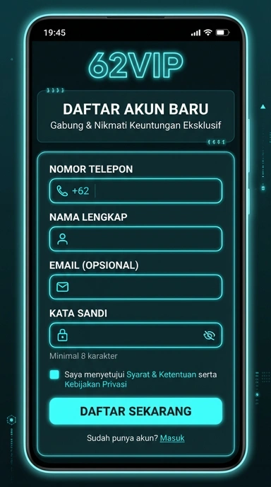 Cara Mudah Daftar Akun Baru di 62vip