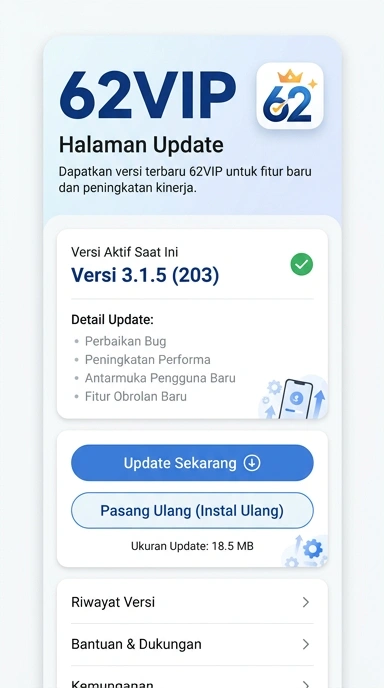 Riwayat Versi Aplikasi 62vip untuk Android