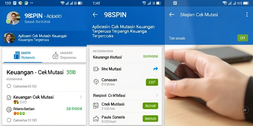 Tampilan antarmuka 98SPIN untuk cek mutasi transaksi.