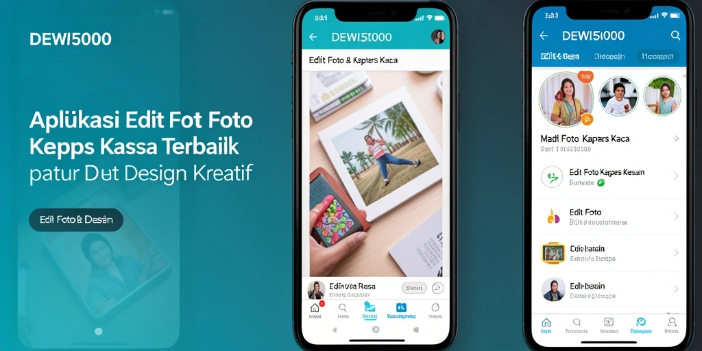 Tampilan utama DEWI5000 dengan fitur Edit Foto Kertas Kaca.