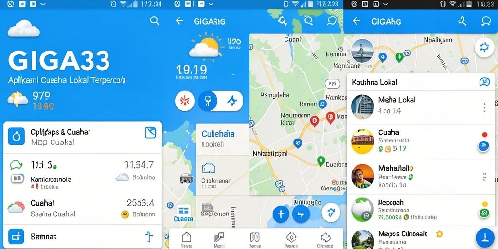 Tampilan antarmuka GIGA33 yang informatif untuk cuaca lokal.