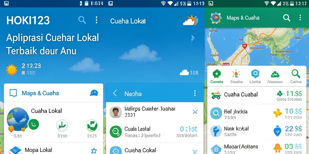 Antarmuka aplikasi HOKI123 yang menampilkan informasi cuaca lokal.