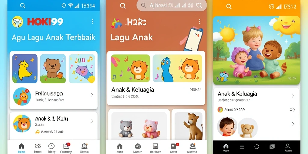 Tampilan antarmuka HOKI99 dengan berbagai lagu anak-anak.