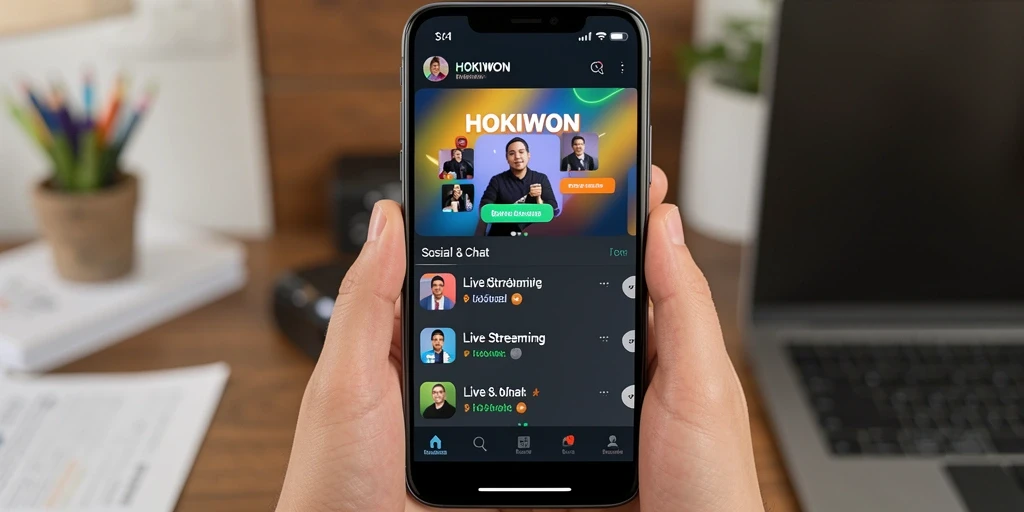 Antarmuka HOKIWON yang menarik saat Live Streaming.