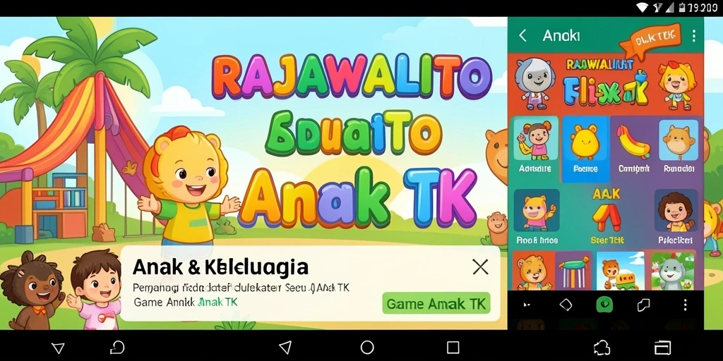 Tampilan aplikasi RAJAWALITOTO yang interaktif dan ramah anak.