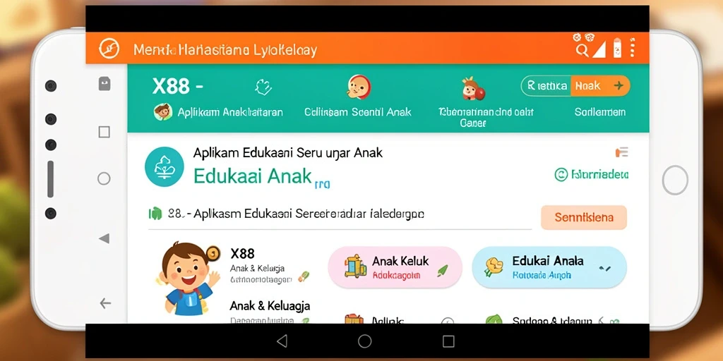Tampilan antarmuka aplikasi X88 yang ramah anak.