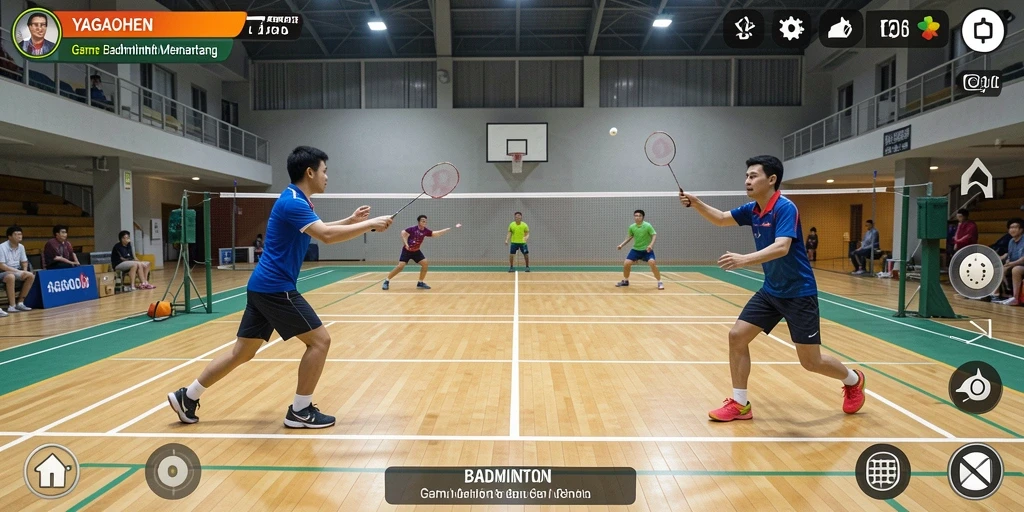 Antarmuka YAGAOHEN yang menarik dengan gameplay Badminton.